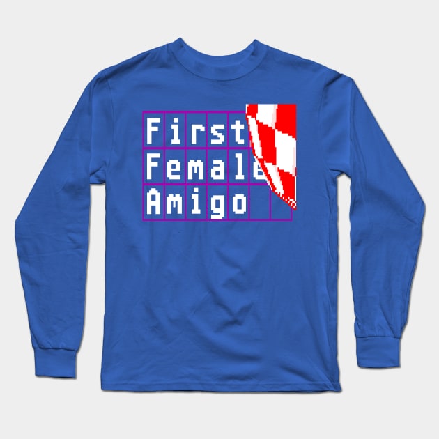 First Female Amigo Long Sleeve T-Shirt by AmigaTees